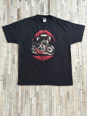 Harley Davidson Men's L Miami, FL Vampire Bike Graphic Short Sleeve T-Shirt